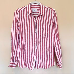 Rails Light Red Striped Lightweight Flannel Button Down